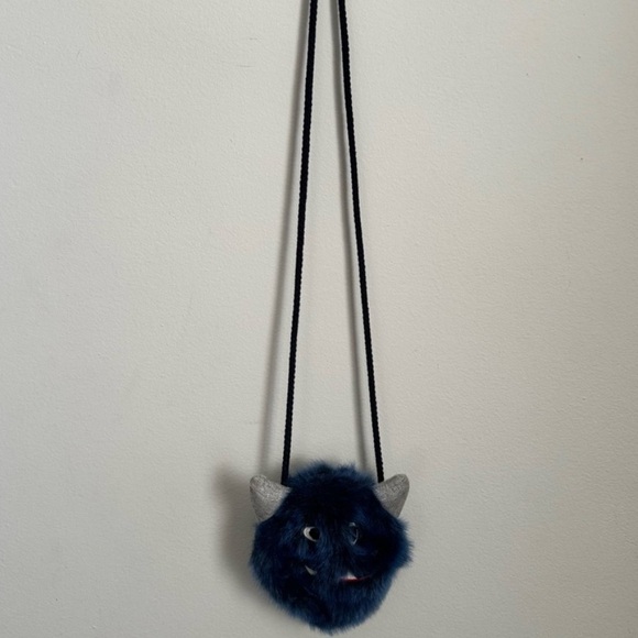 Zara Kids Furry Blue Monster Crossbody Bag - Picture 2 of 5